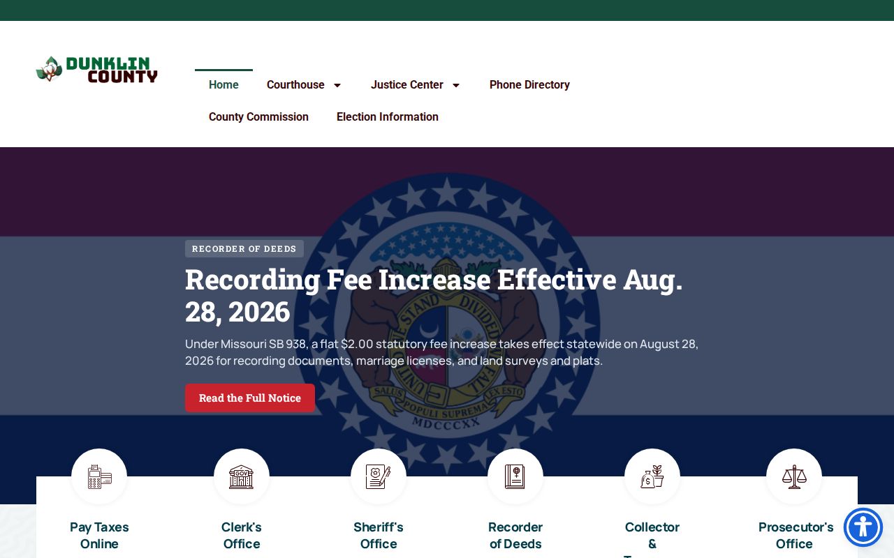 Campbell court docket access through current Dunklin County government resources