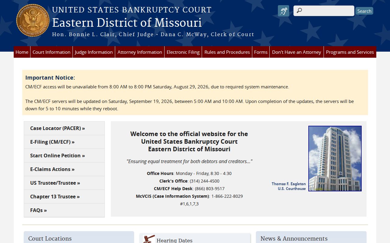 Clarkton court docket research and the separate federal bankruptcy court