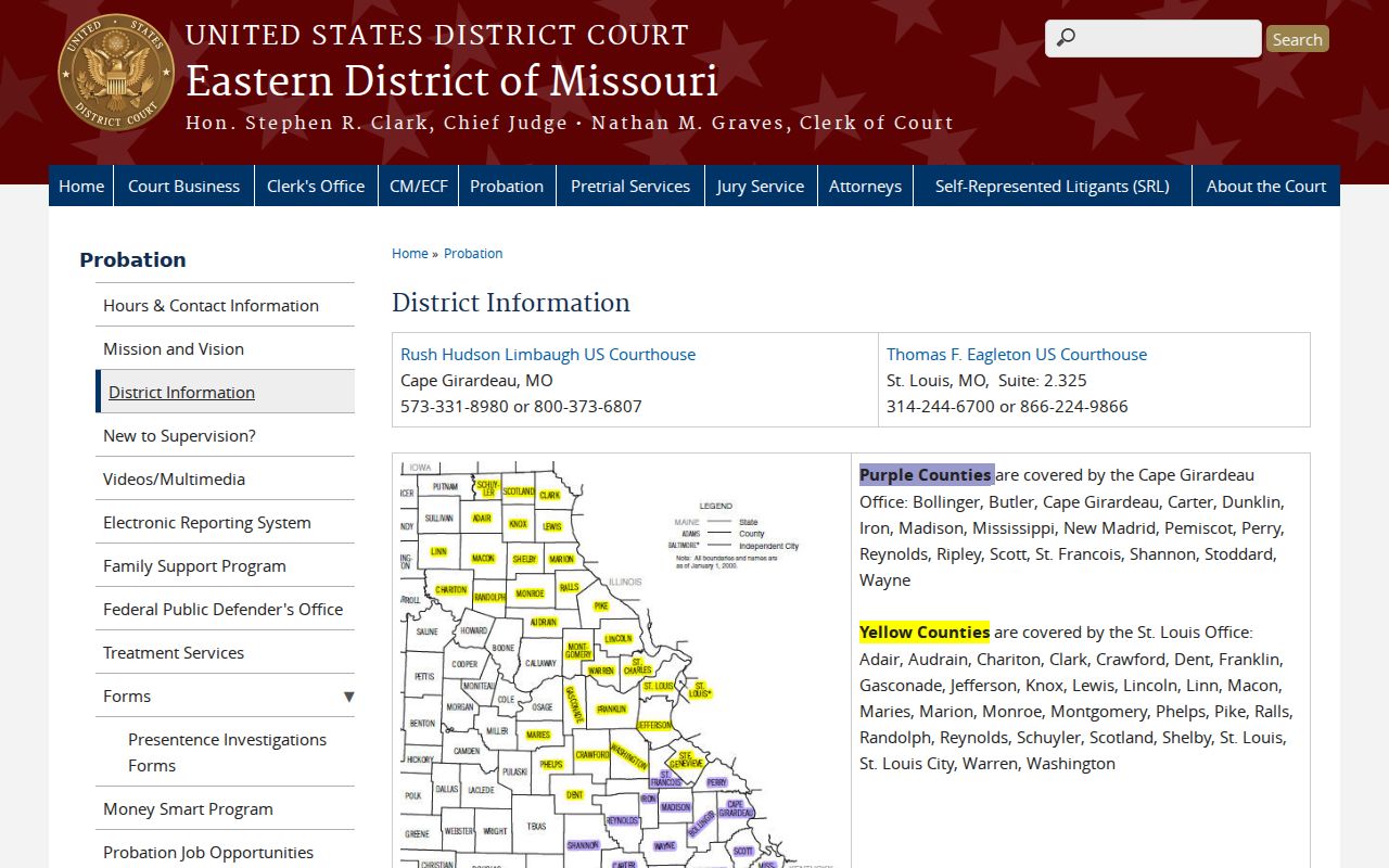 Clarkton court docket research and separate federal district information