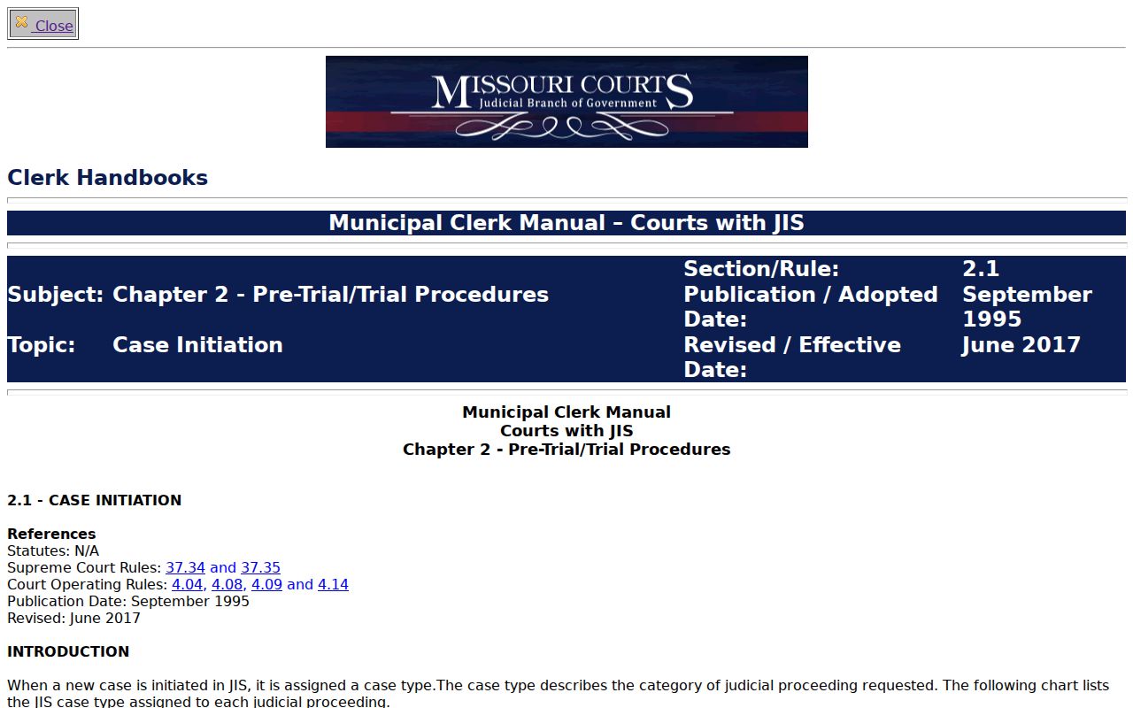 Dunklin County case lookup and municipal docket code guidance