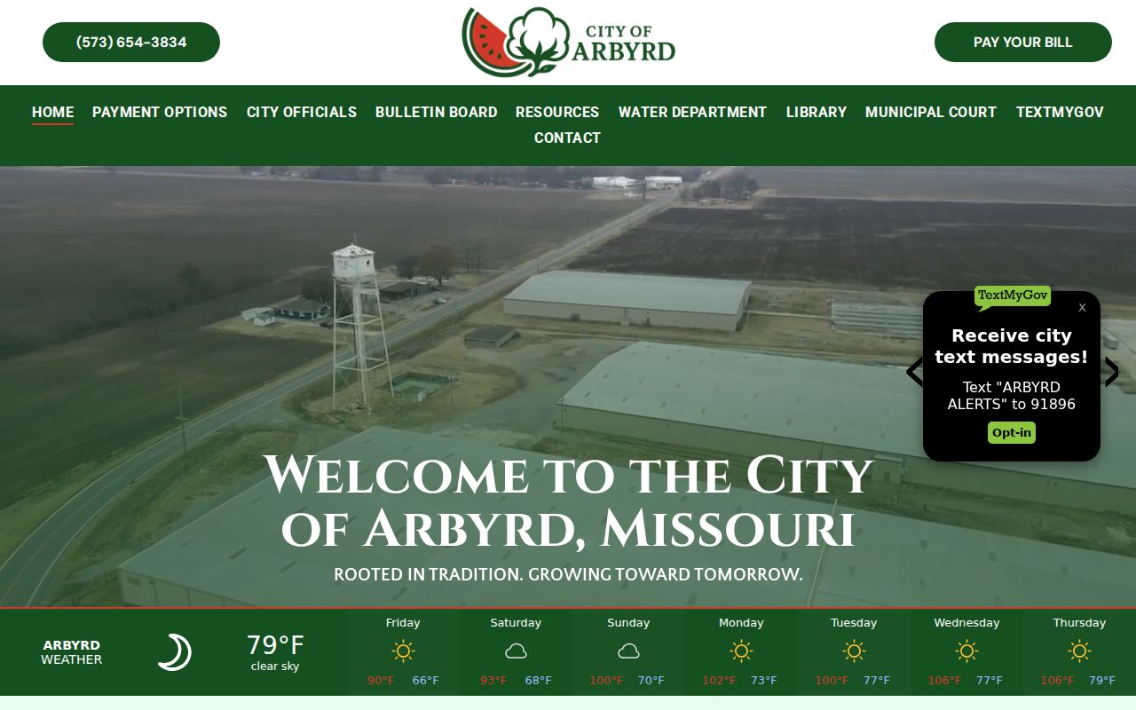 Dunklin County traffic court date context at Arbyrd's municipal building