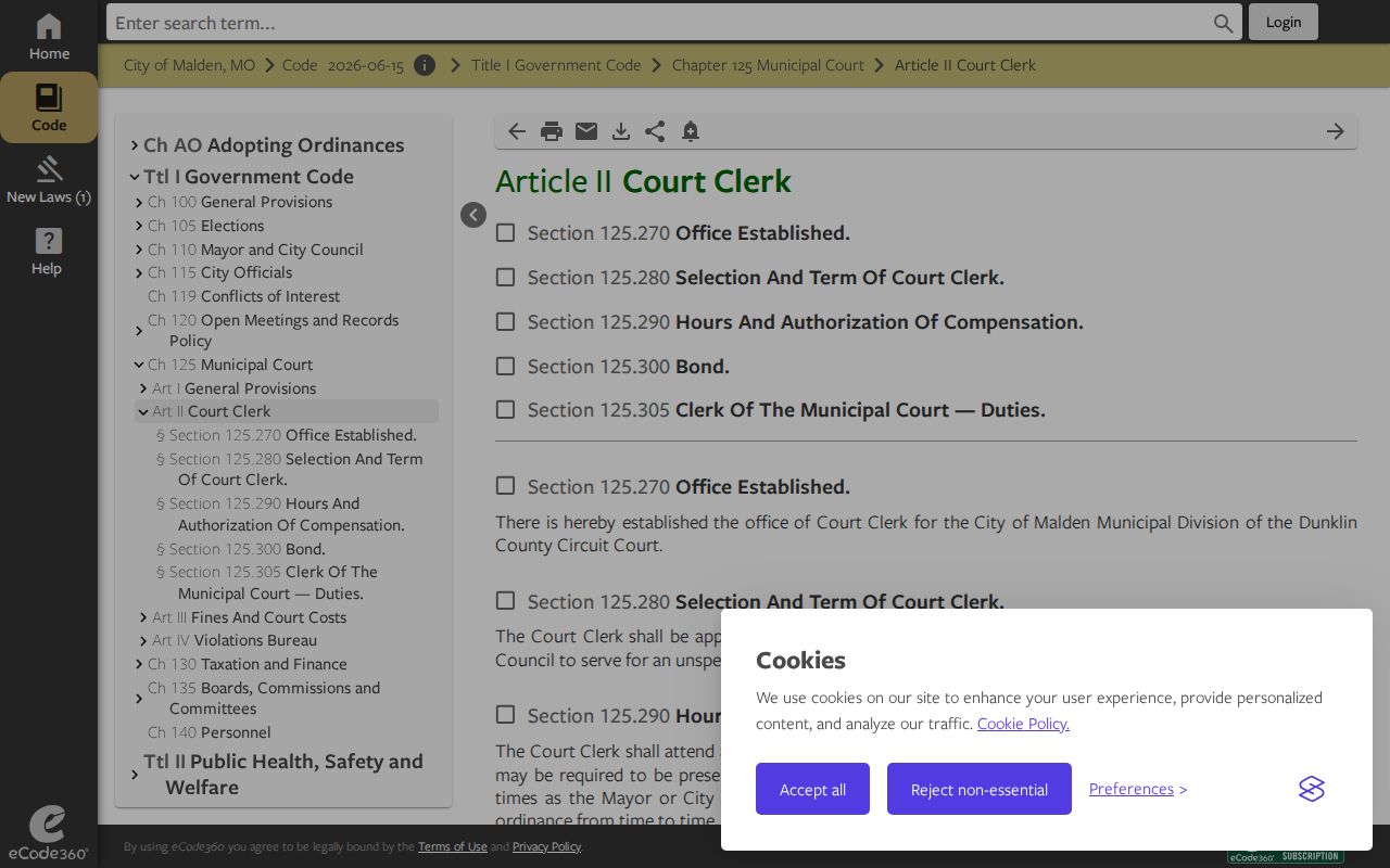 Malden court docket source on municipal clerk duties and record maintenance