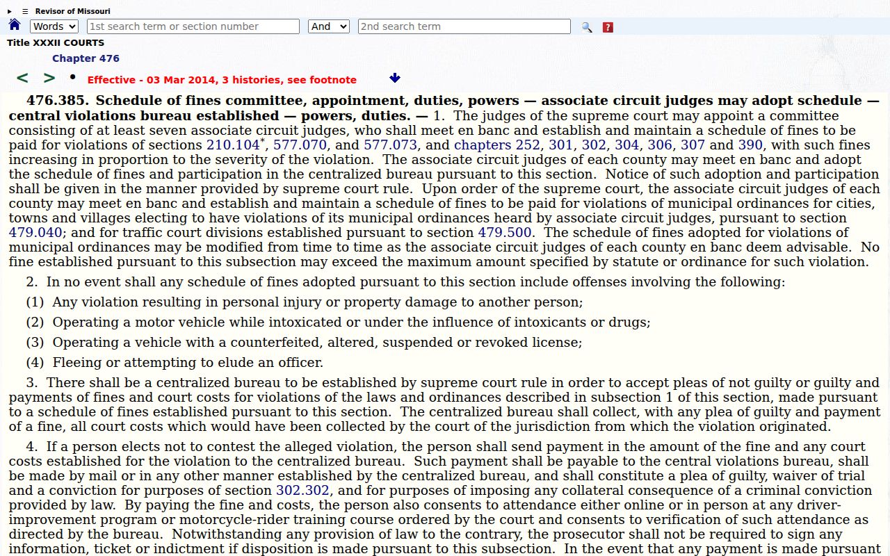 Senath court docket payment and central violation bureau guidance
